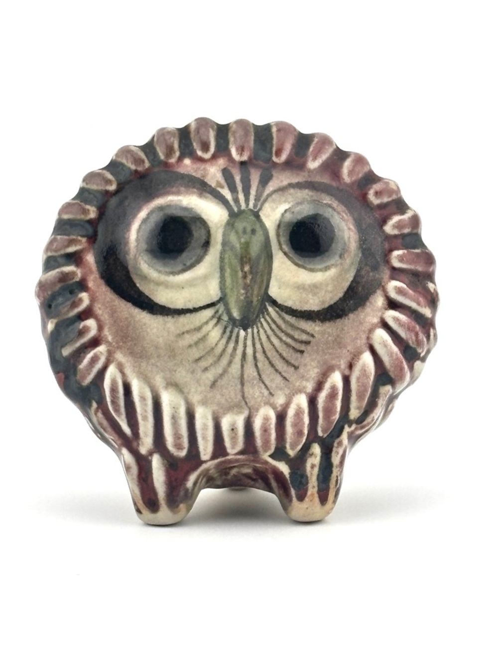 Vintage Tonala Mexican Pottery Owl Figurine